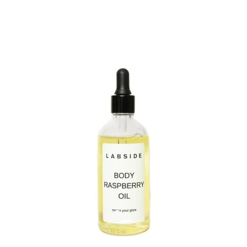 Szklana buteleczka z naturalnym olejkiem do ciała Body Raspberry Oil marki Labside